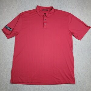 Tiger Woods Collection Golf Polo Shirt Mens XL Red Short Sleeve Logo Lightweight